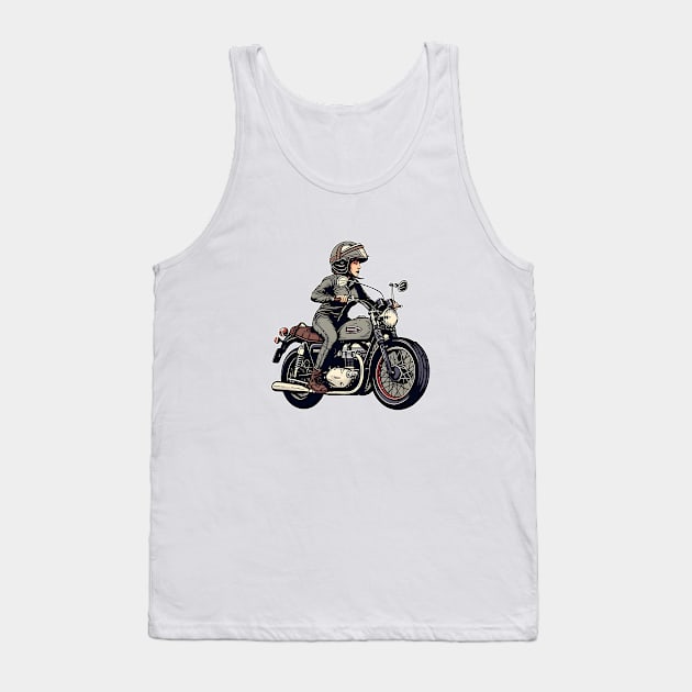 Classic Motorcycle Elegance Tank Top by ragil_studio